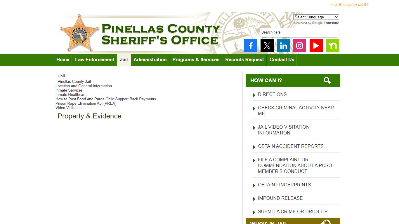 Jail - Pinellas County Sheriff's Office